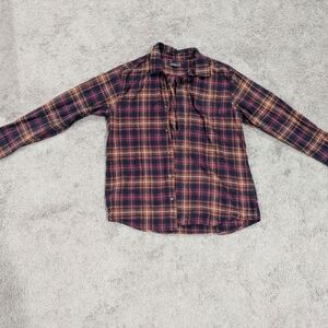 Eddie Bauer Red‎ and Brown Plaid Button-Down Shirt